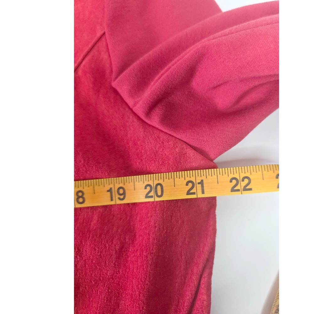 IMAN Tomato Red Genuine Suede Leather Asymmetrical Zip Moto Jacket L‎ Drawstring - Picture 7 of 7